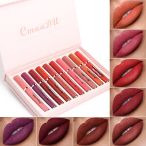 10-Piece Stunning Matte Liquid Lipstick Set – Waterproof, Long-Lasting, Smudge-Proof & Non-Stick Lip Colors for Women