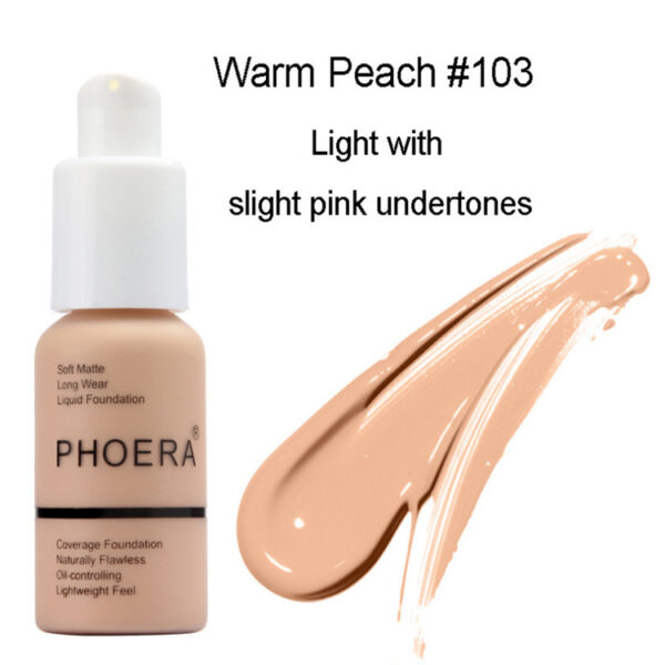 101PHOERA Full Coverage Matte Liquid Foundation – Long-Lasting, Lightweight & Oil-Free Makeup for Flawless Skin - Image 3
